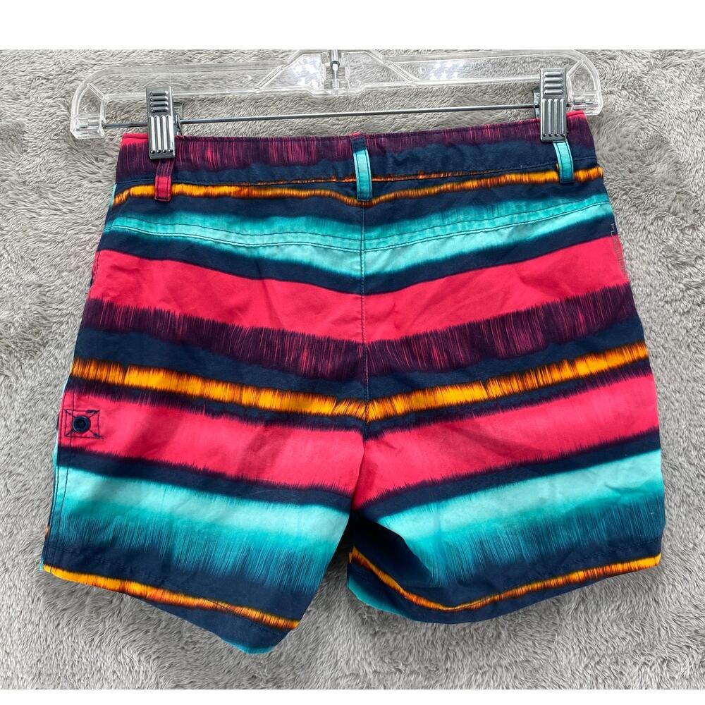 The North Face Girls Class V Shorts Small (7/8) Pink Teal Stripe Board Shorts - Picture 4 of 10